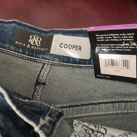 New With Tag Rock & Republic Cooper Denim Shorts Size 30 - Picture 7 of 7